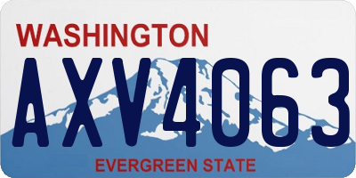 WA license plate AXV4063
