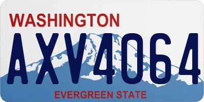 WA license plate AXV4064