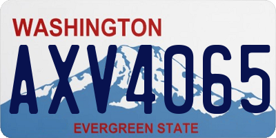 WA license plate AXV4065