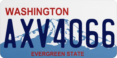 WA license plate AXV4066