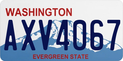 WA license plate AXV4067