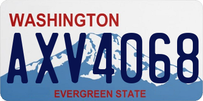 WA license plate AXV4068