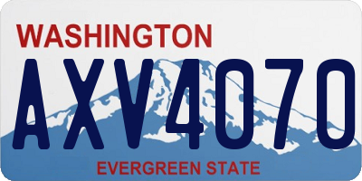 WA license plate AXV4070