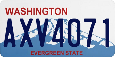 WA license plate AXV4071