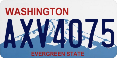 WA license plate AXV4075