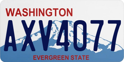 WA license plate AXV4077