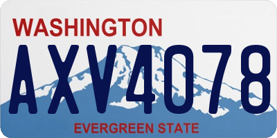 WA license plate AXV4078