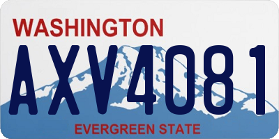 WA license plate AXV4081