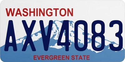 WA license plate AXV4083