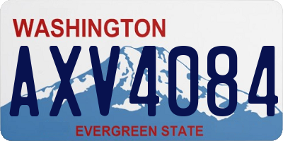 WA license plate AXV4084