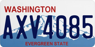 WA license plate AXV4085