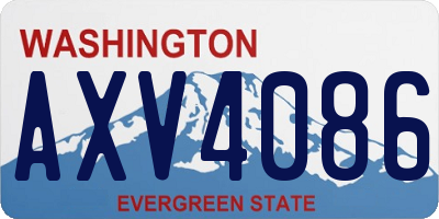 WA license plate AXV4086