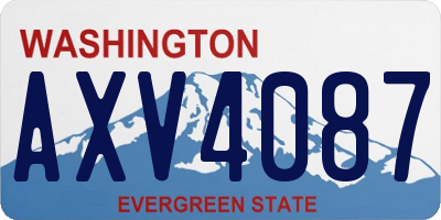 WA license plate AXV4087