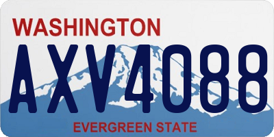 WA license plate AXV4088