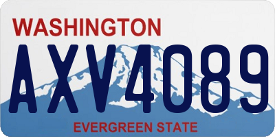 WA license plate AXV4089