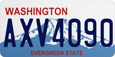 WA license plate AXV4090
