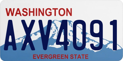 WA license plate AXV4091