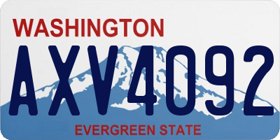 WA license plate AXV4092
