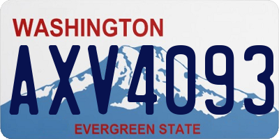 WA license plate AXV4093