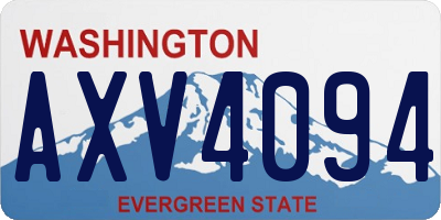 WA license plate AXV4094