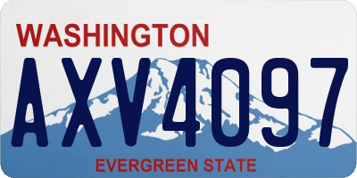 WA license plate AXV4097