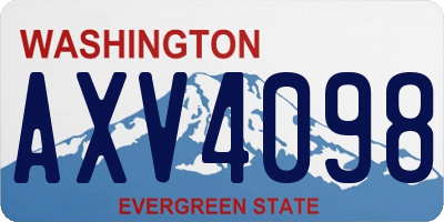 WA license plate AXV4098