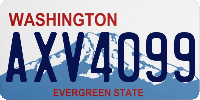 WA license plate AXV4099