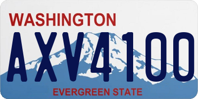 WA license plate AXV4100