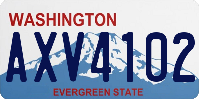 WA license plate AXV4102