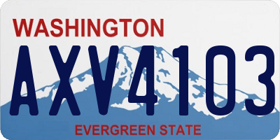 WA license plate AXV4103