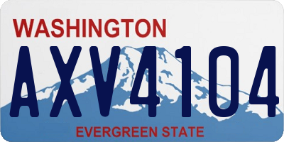 WA license plate AXV4104