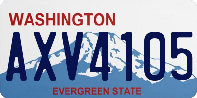 WA license plate AXV4105