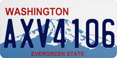 WA license plate AXV4106