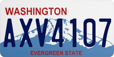 WA license plate AXV4107
