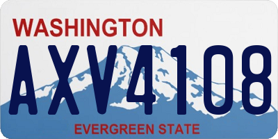 WA license plate AXV4108