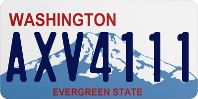 WA license plate AXV4111