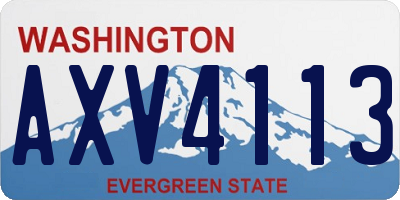 WA license plate AXV4113