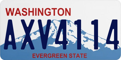 WA license plate AXV4114