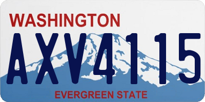 WA license plate AXV4115