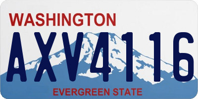 WA license plate AXV4116