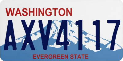 WA license plate AXV4117