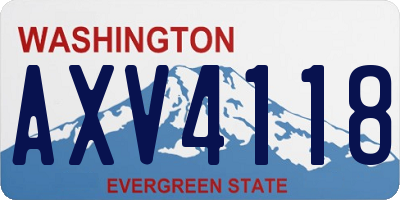 WA license plate AXV4118