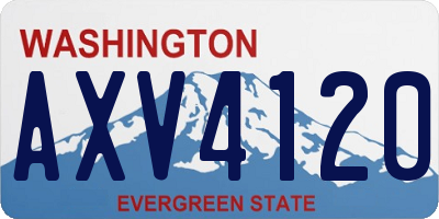 WA license plate AXV4120