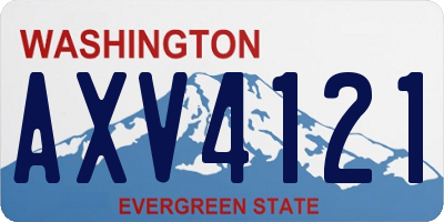 WA license plate AXV4121