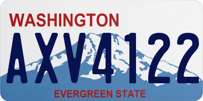 WA license plate AXV4122