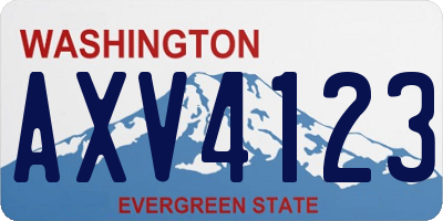WA license plate AXV4123