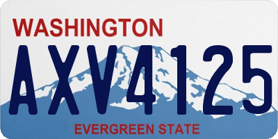 WA license plate AXV4125