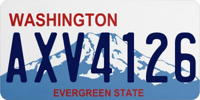 WA license plate AXV4126