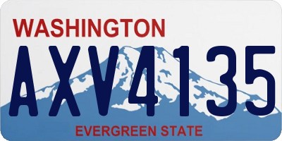 WA license plate AXV4135