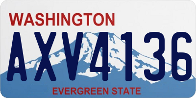 WA license plate AXV4136